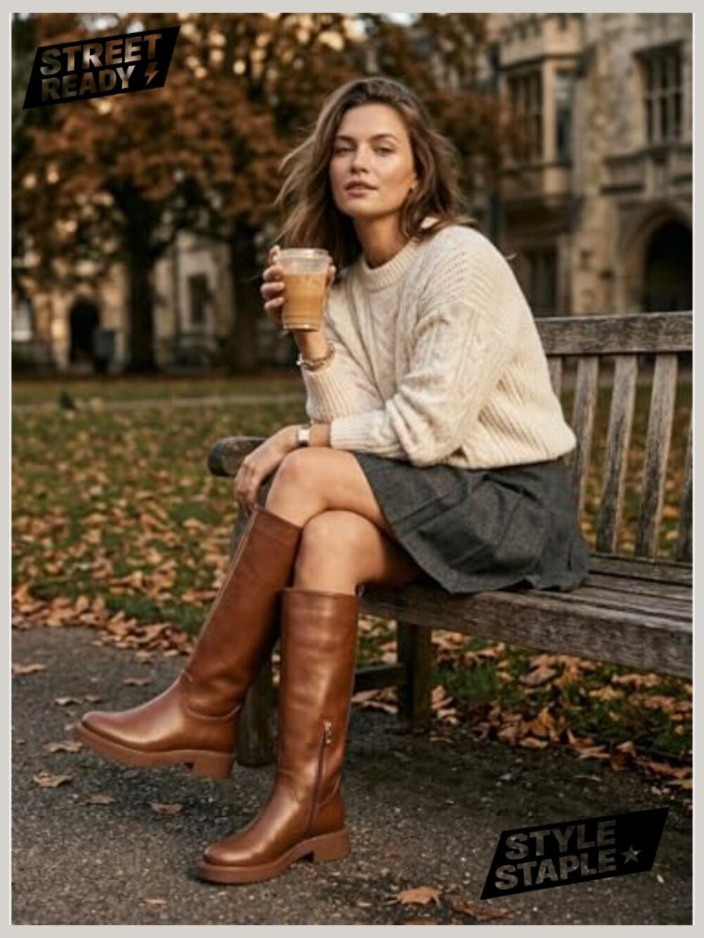 Knee High Chelsea Boots - Round Toe Chunky Low Heel Riding Boots with Inside - Picture 4 of 7